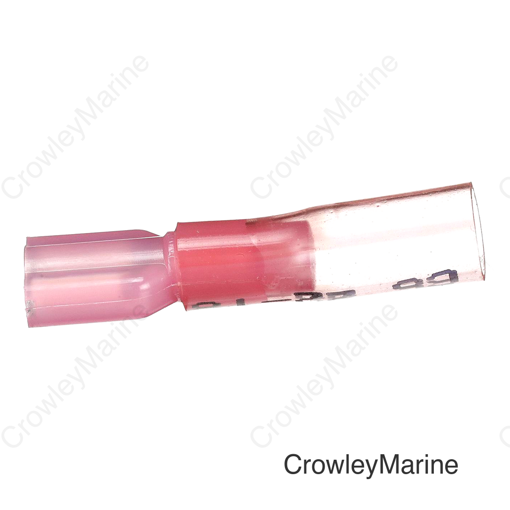 Seachoice Heat Shrink Insulated Disconnect, Marine Grade Heat-Shrinkable Female Disconnect Terminals, Red, Pack of 25, 22-18 Wire Range