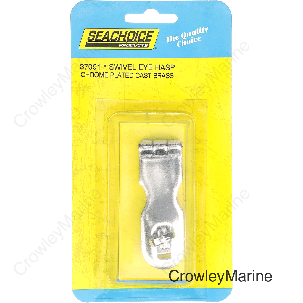 Seachoice Marine-Grade Safety Hasp w/ Swivel Eye, Triple Chrome-Plated Cast Brass, 3 In. X 1 In.