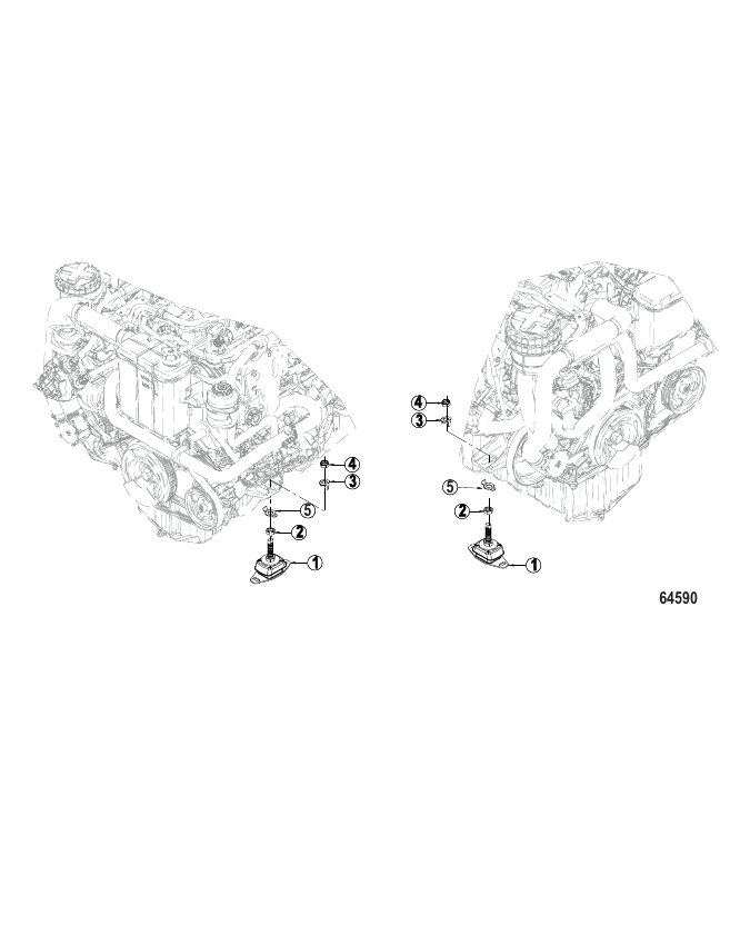 Serial Range Stern Drive 3.0L VM 230 V6 IB - 70388501 & Up - Engine Mounts