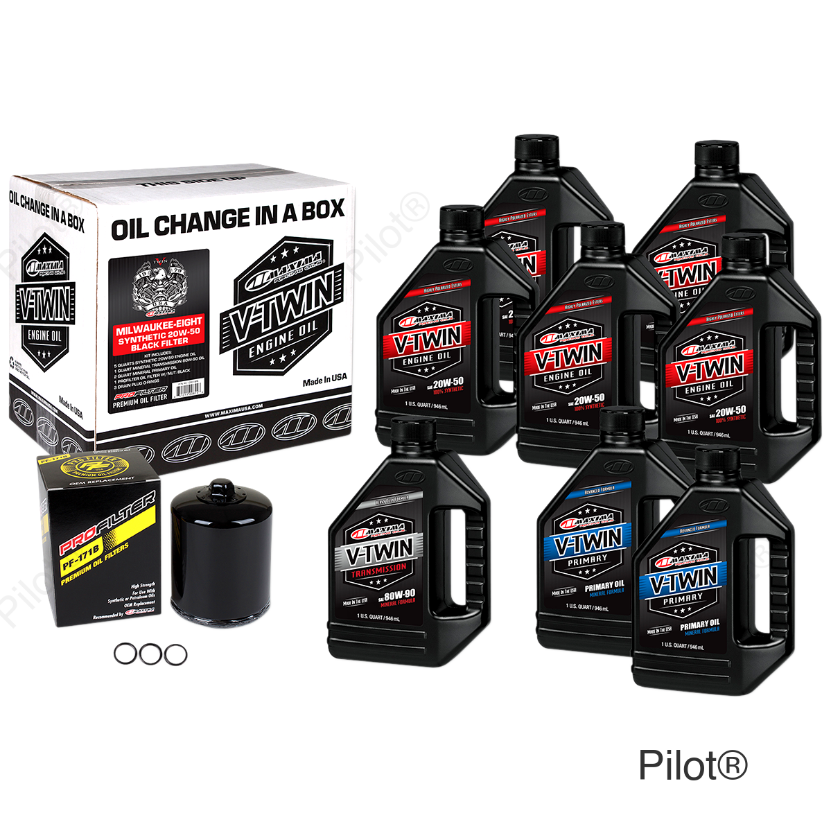 M8 Synthetic 20W-50 Oil Change Kit - Black Filter