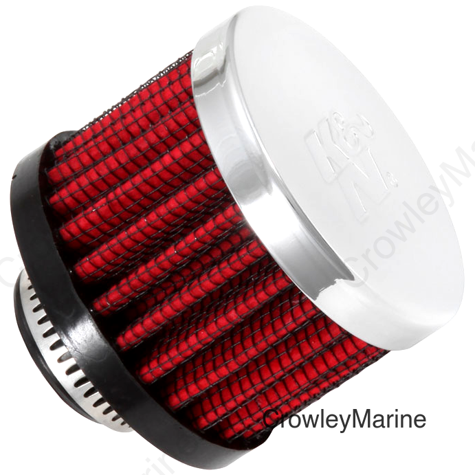 CRANKCASE VENT AIR FILTER DIRECT MOUNT CHROME TOP