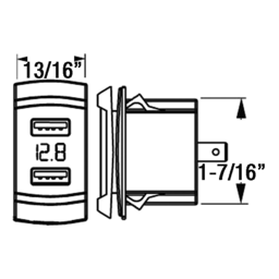 Seadog 4265271 Double USB Rocker Switch Style Voltmeter w/Hidden Display thumbnail-0