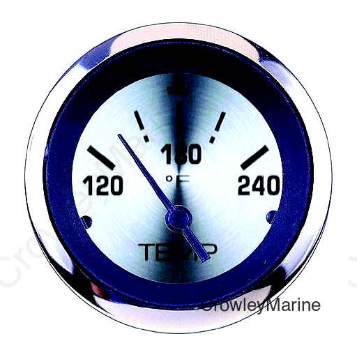 Sierra 63480P Sterling Series 2" Stainless Steel Electric 120-240 F Dial Range Water Temperature Gauge & Requires "D" Sender Code