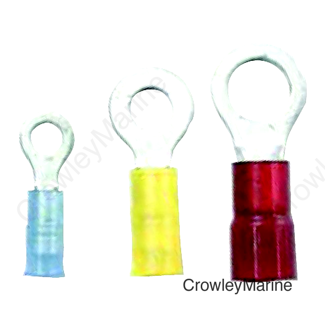 Ancor 210236 Marine Grade™ Nylon Insulated Ring Terminals, 3/8" Fastener, #8 Wire, Red, 25/Pk
