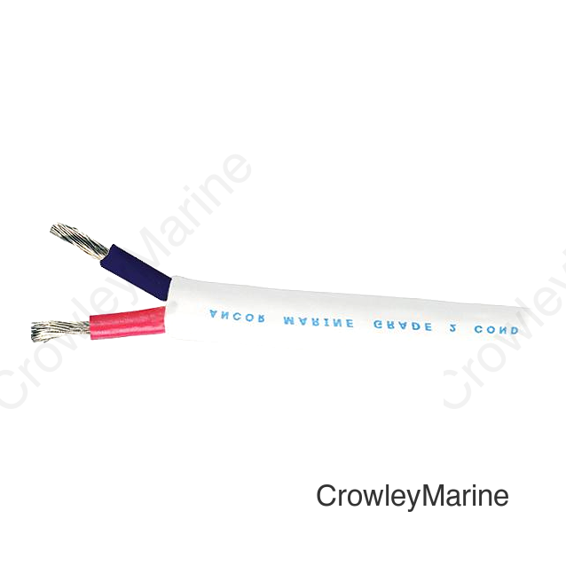 Ancor Marine Grade 121910 Tinned Duplex Cable Red and Black w/White Jacket, 18/2 100'
