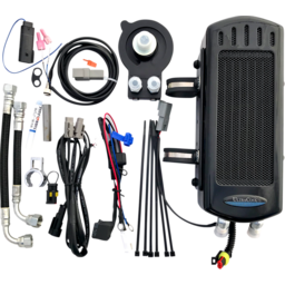 Side Mount Oil Cooler Kit - Gloss Black - M8 Softail thumbnail-1
