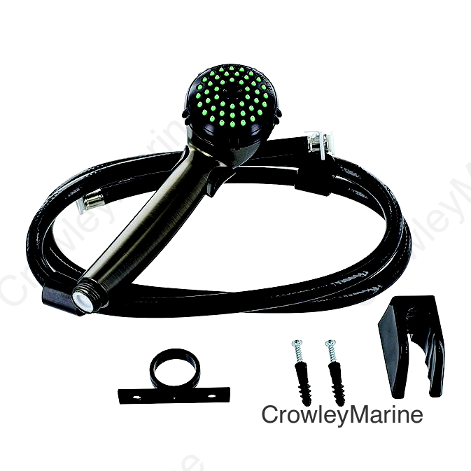 Valterra Phoenix PF276065 Single Function Hand Held RV Camping Outdoor 60" Metal Shower Hose & Bracket Kit, Rubbed Bronze