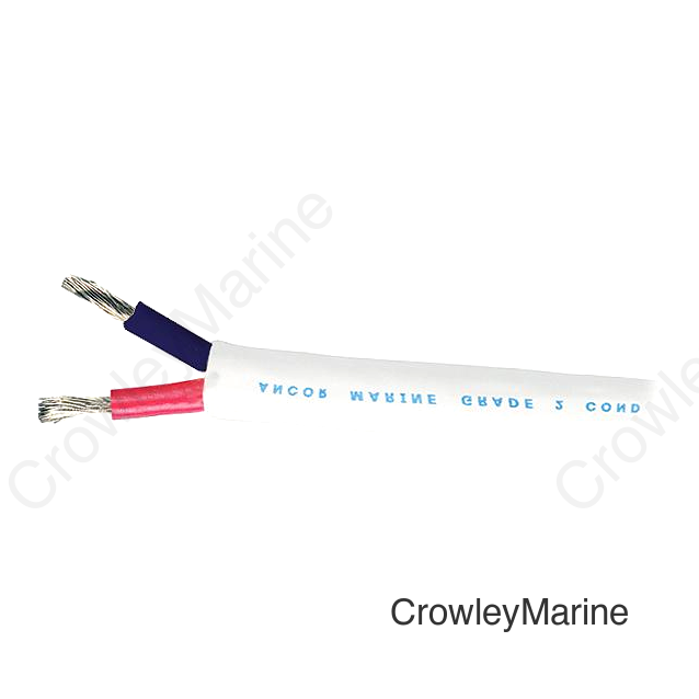 Ancor Marine Grade 121350 Tinned Duplex Cable Red and Black w/White Jacket, 12/2 500'