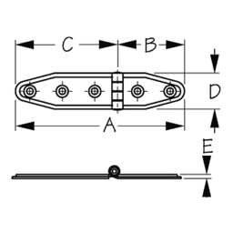 Stainless Strap Hinge 4-1/8", Pair thumbnail-1