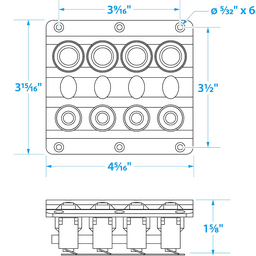Seachoice LED 12V 4-Switch Distibution Panel, Pre-Wired, Boat Panel Mount thumbnail-1