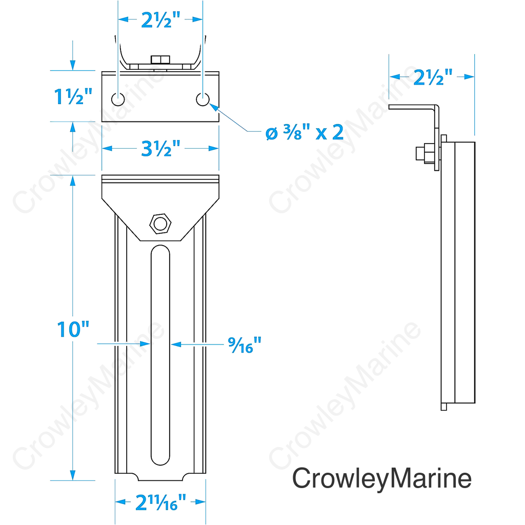 Seachoice Swivel Bolster Bracket, 10 In., Boat Trailer, Galvanized
