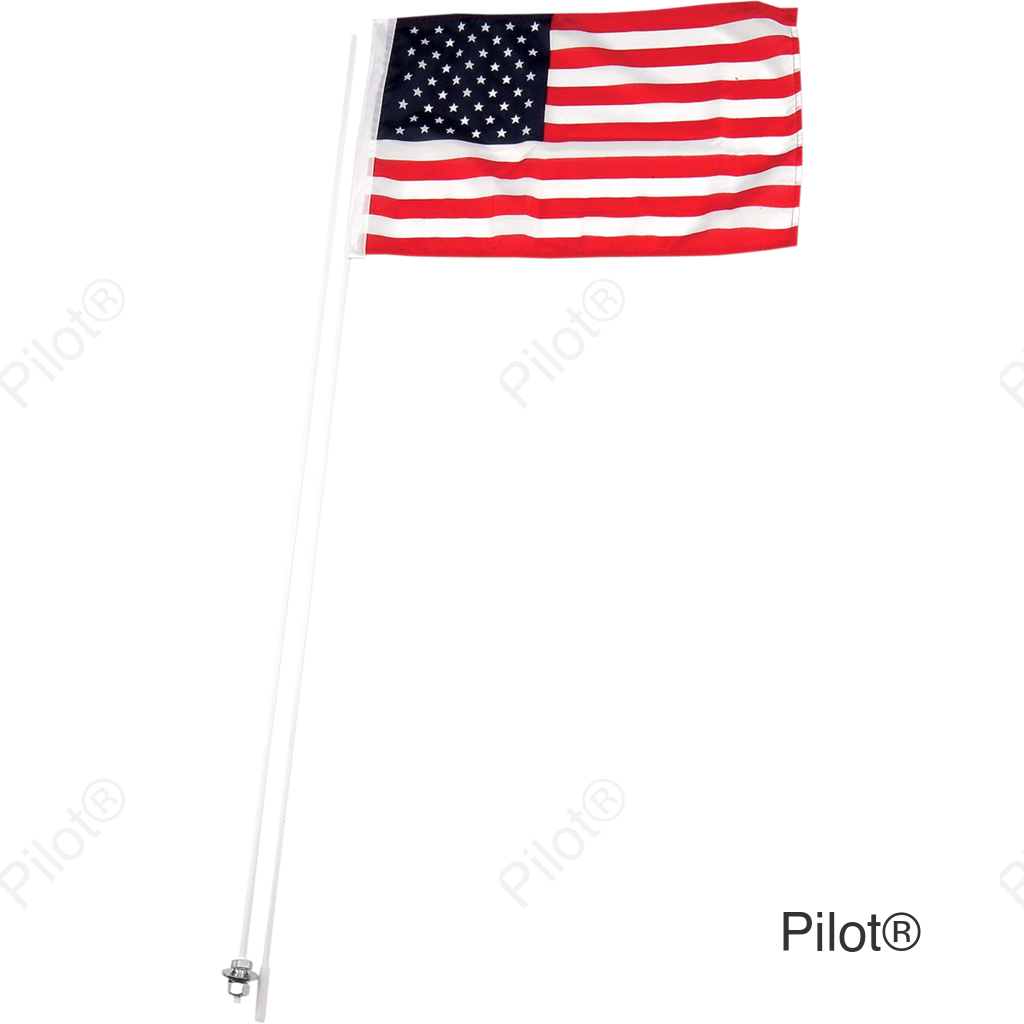 Flag Pole and Mount - With 12' X 19" Flag - U.S.A. - 5 Pack
