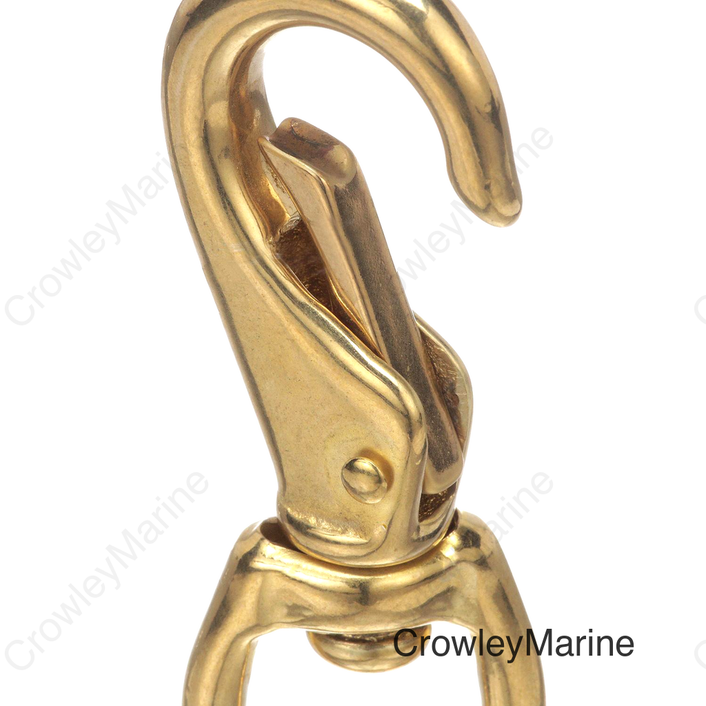 Seachoice Swivel Eye Snap, Cast Brass, Size #2, 3-3/4 In. Long, 3/4 In. ID Eye