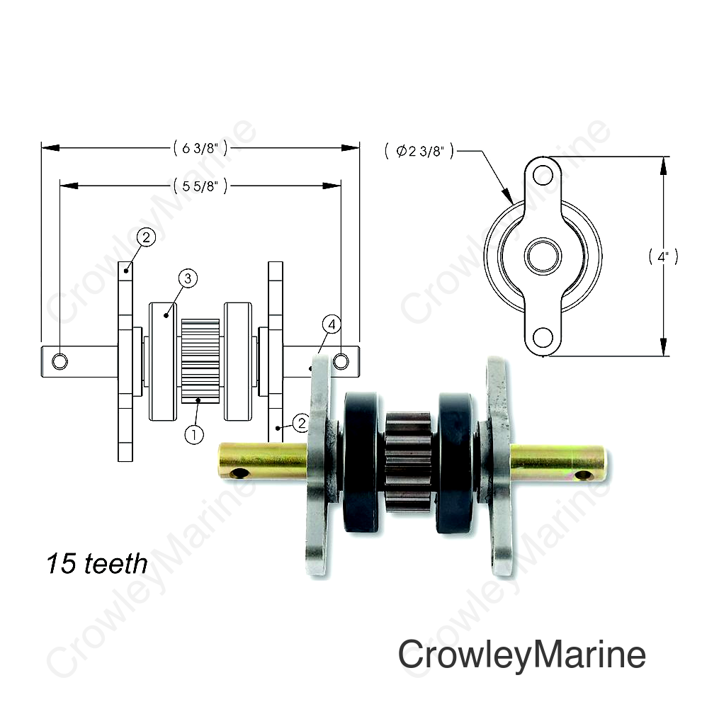 AP Products 014281331 2 X 2 Gear Pack Without Roll Pins Assembly (15 Teeth)