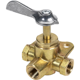 SHUT OFF VALVE 3WAY BR 1/4" FNPT