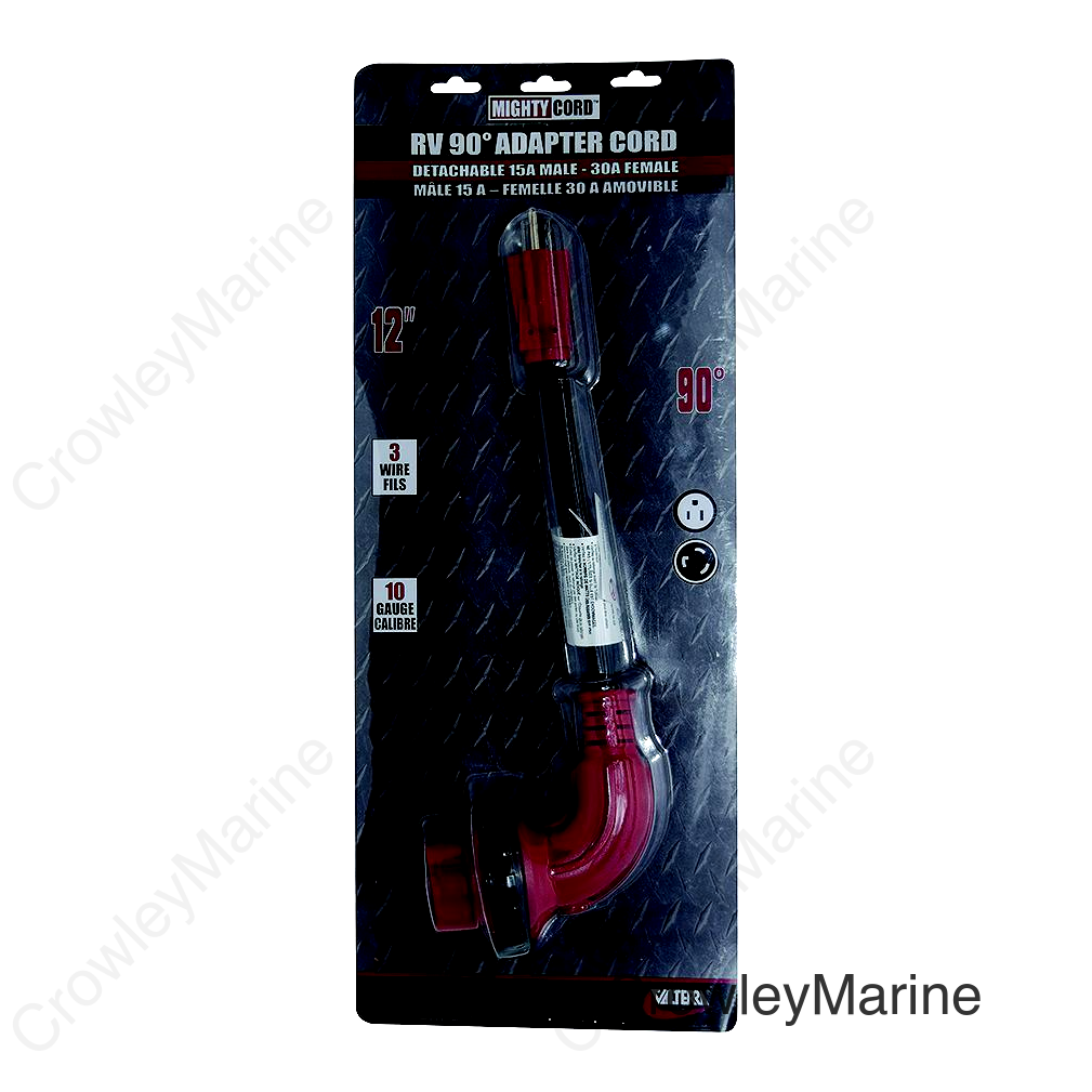 Valterra Mighty Cord 90° Adapter Cord, 15AM-30AF, Carded