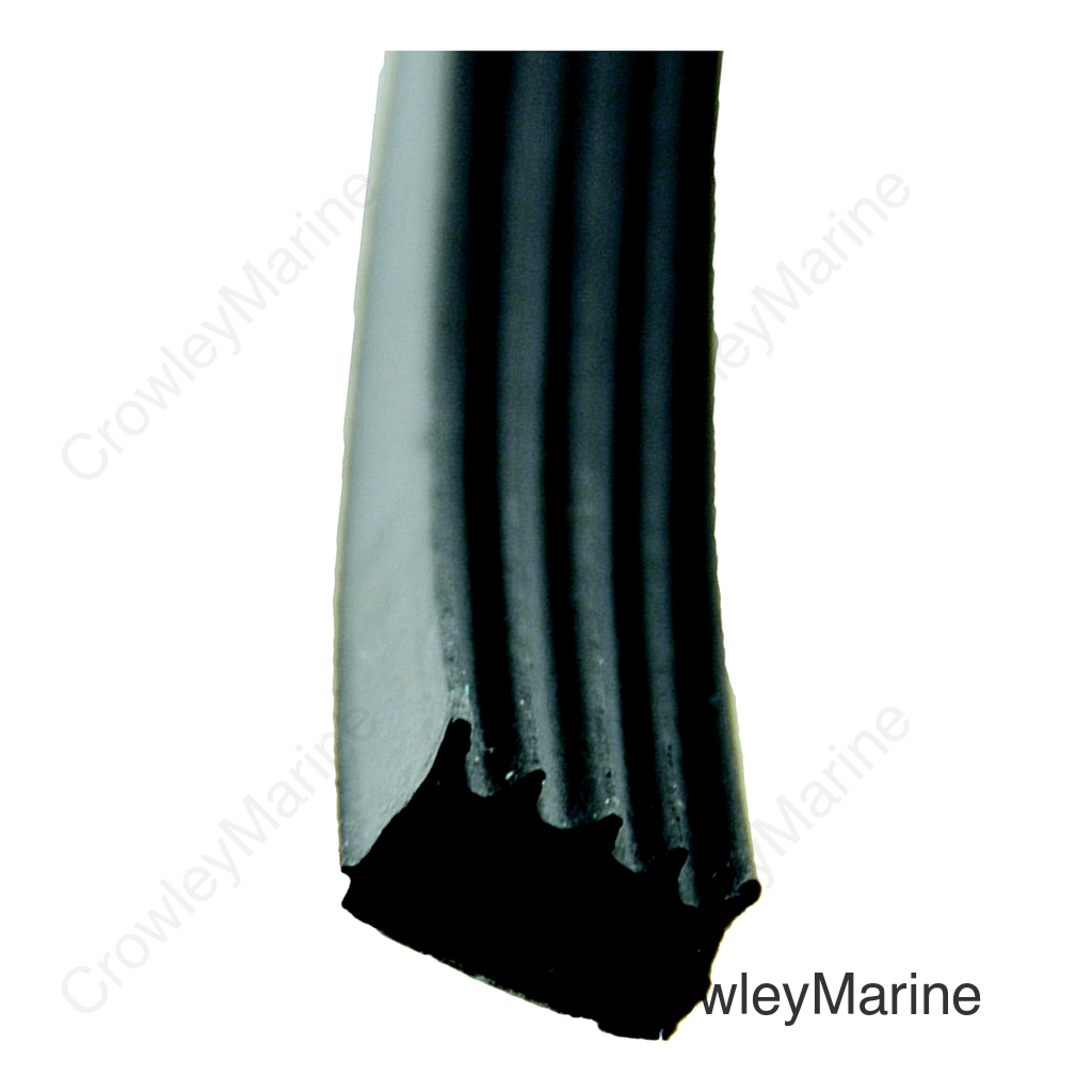 AP Products 018523 Ribbed Slide Out, Window & Door Seal w/Tape, 5/8" x 3/8" x 50', Black w/White Tape