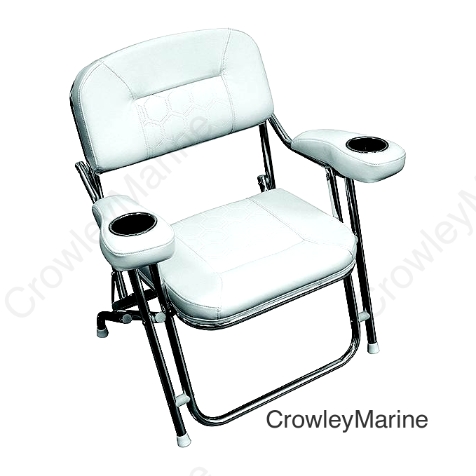 Wise 3367784 Deluxe Offshore Folding Deck Chair, Brite White