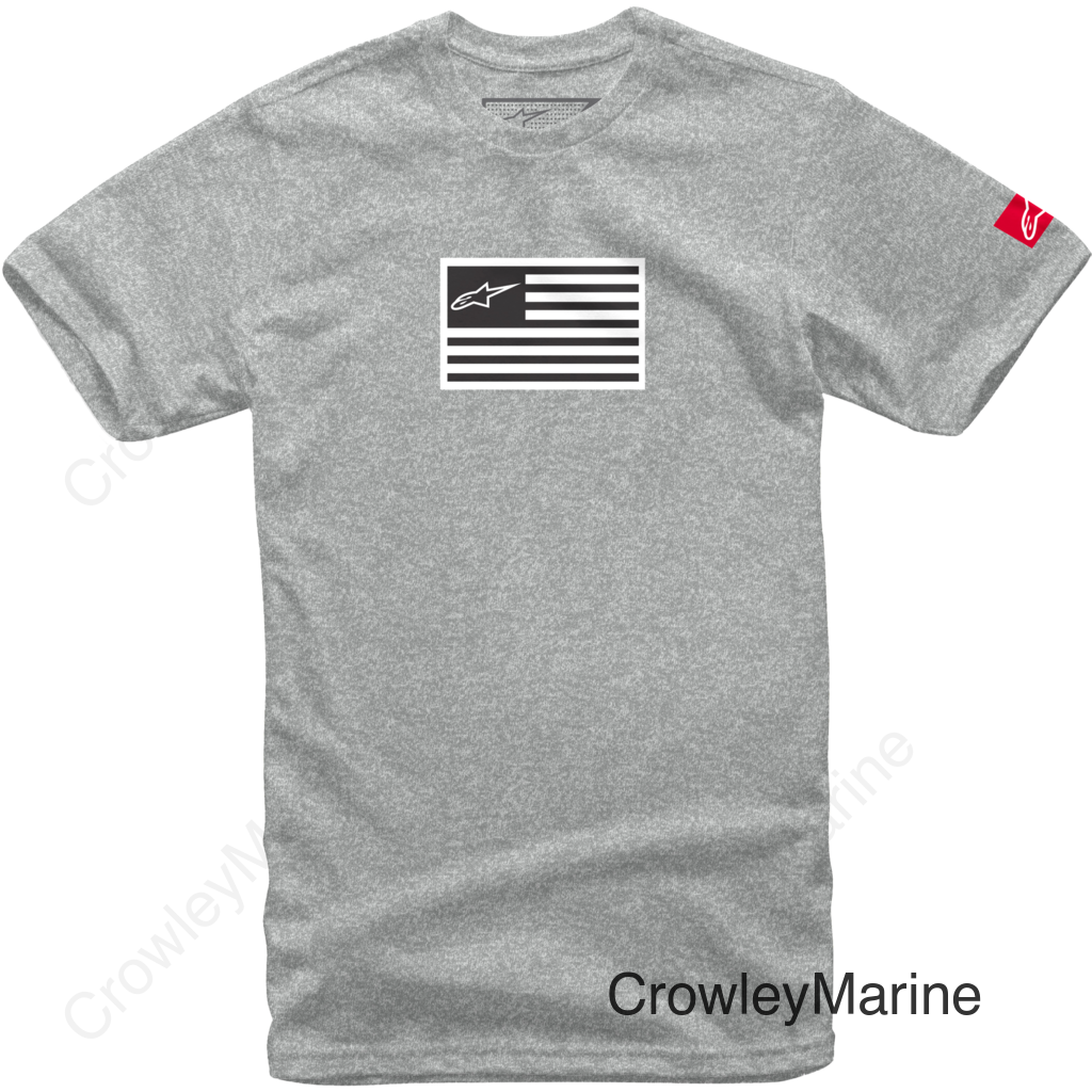 FLAGGED TEE GREY HEATHER MD