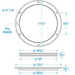 Seachoice White Pry-Up Deck Plate, Watertight, Up to 10-5/8 in. Diameter Hole thumbnail-1