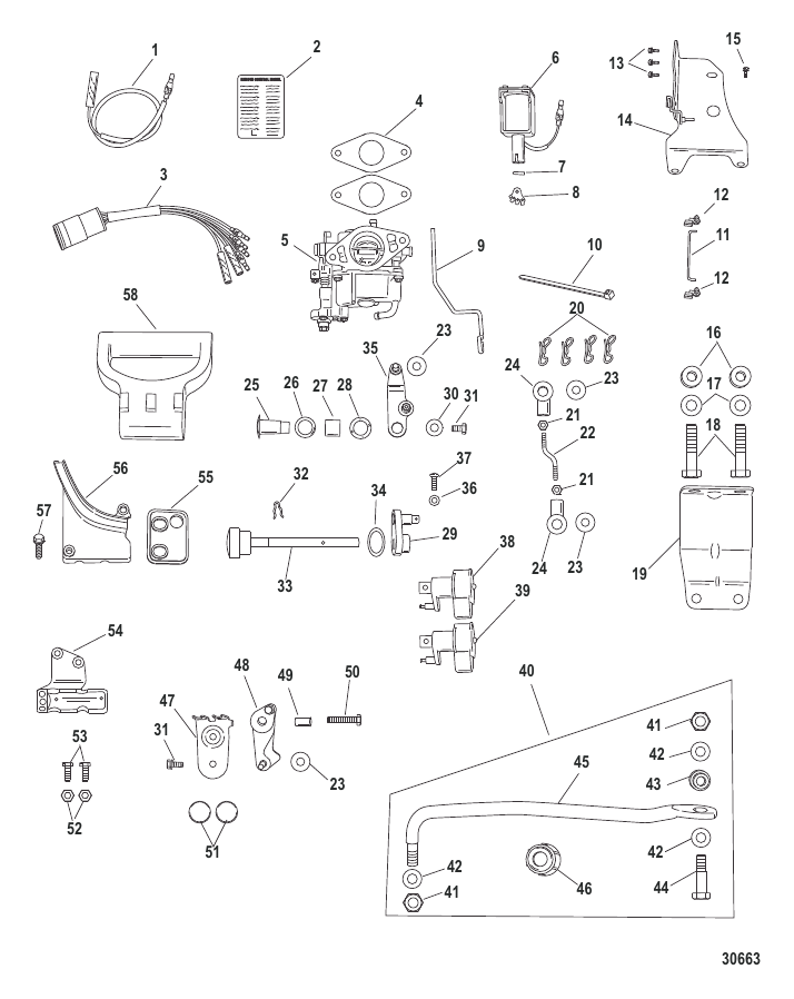 Serial Range Accessories Remote Control - Conversion/Attaching Kits/TS Cables - 1994 & Up - Conversion Kit - Remote Control EU 9.9 FourStroke, Electric