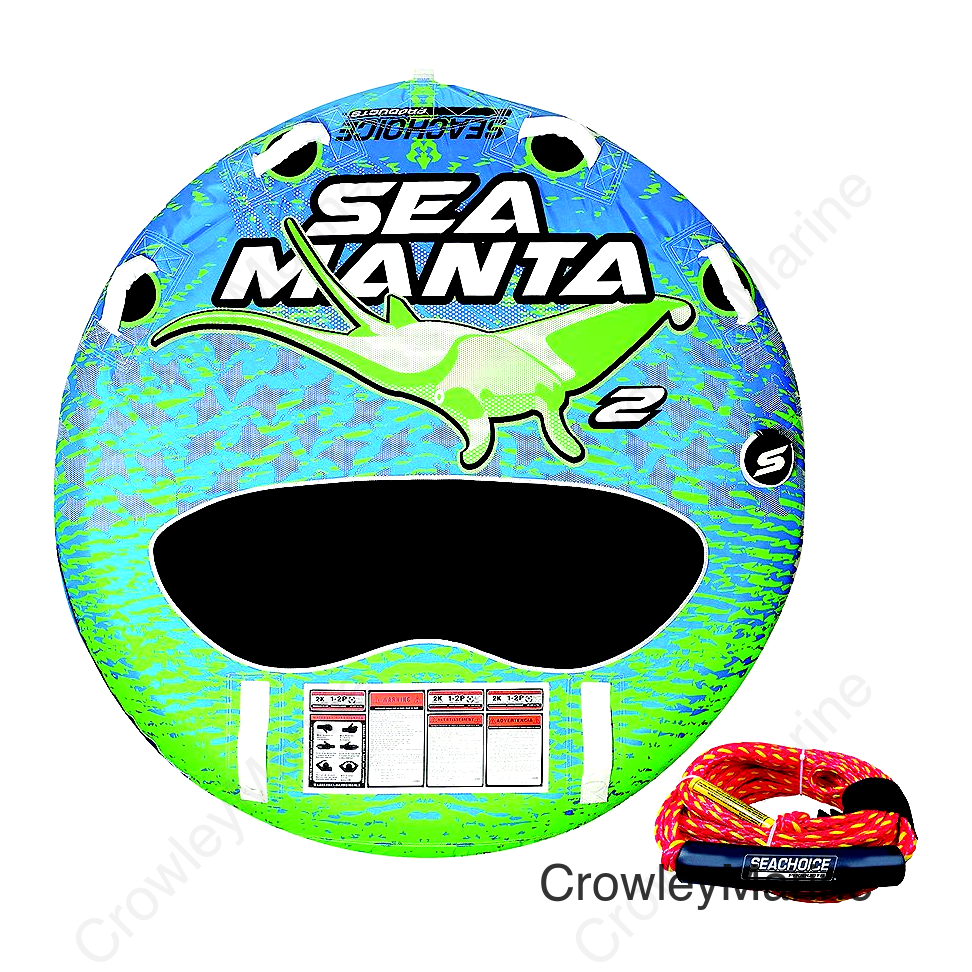 Seachoice 86923 Sea-Manta Deck Tube w/Tow Rope, 1-2 Rider