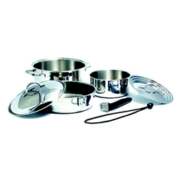 Camco Stainless Steel Nesting Cookware 7 Piece Set thumbnail-1