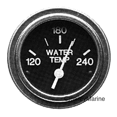 Sierra 80590P Heavy Duty Series 2" Electric 120-240 F Dial Range Water Temperature Gauge & Requires "D" Sender Code