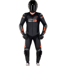 GP Force Chaser 1-Piece Leather Suit - Black/Red Fluorescent - US 38 / EU 48 thumbnail-2