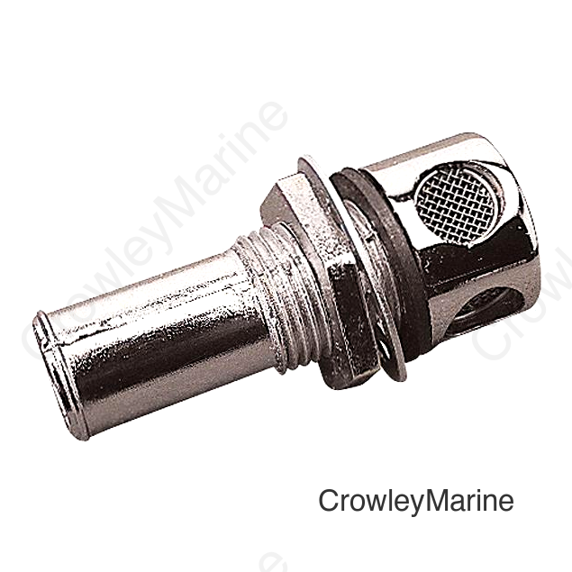 Straight Gas Tank Vent, Chrome Zinc, Carded