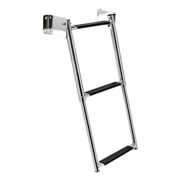 Seachoice Telescoping Transom Mount Ladder, Stainless Steel, 3 Steps, 300 Lb. Capacity thumbnail-7