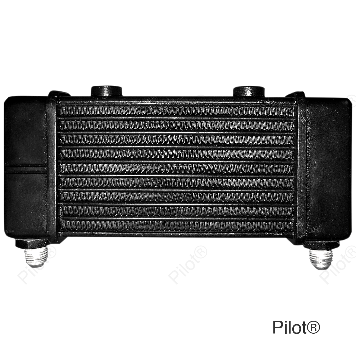 Universal Oil Cooler - 10-Row - Gloss Black