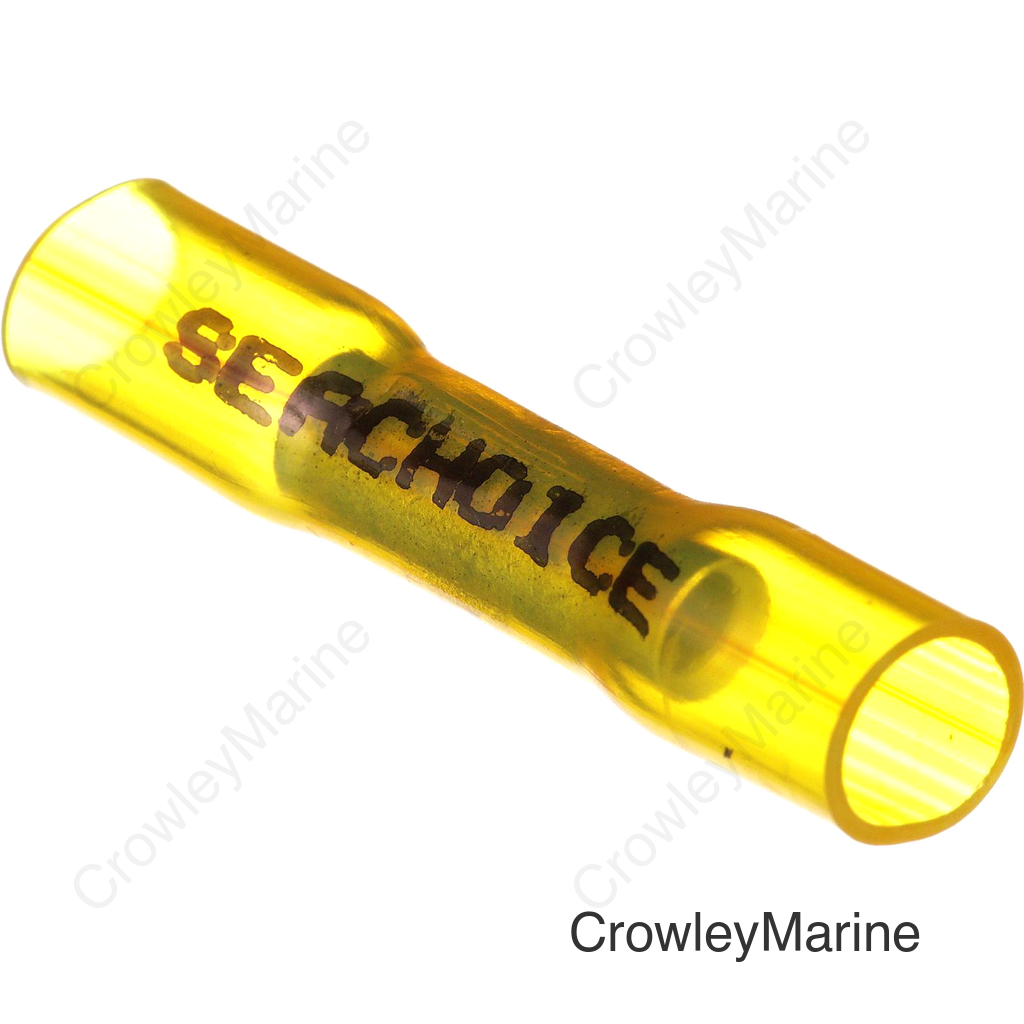 Seachoice Heat Shrink Butt Connector, Marine Grade Heat-Shrinkable Butt Splices, Yellow, Pack of 100, 12-10 Wire Range