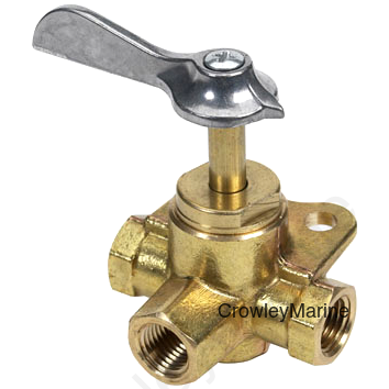 SHUT OFF VALVE 3WAY BR 1/4" FNPT