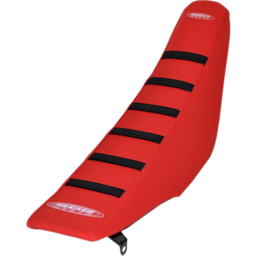 6-Ribbed Seat Cover - Black Ribs/Red Top/Red Sides thumbnail-1