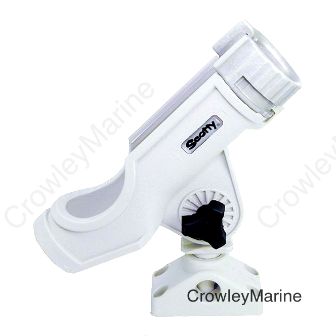 Scotty 230WH Powerlock Rod Holder w/#241 Side/Deck Mount, White