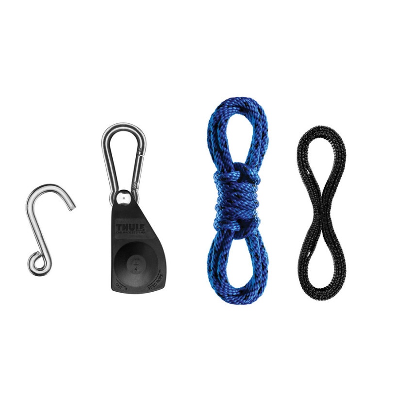 Thule QuickDraw Ratchet System (For Boat Bow/Stern) Includes (2) 13in. Rope & 4 Hooks - Black/Silver