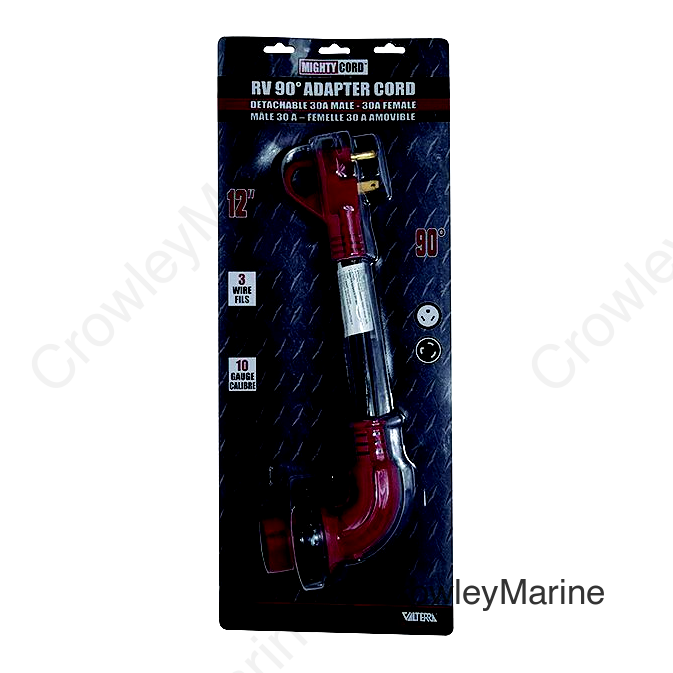 Valterra Mighty Cord 90° Adapter Cord, 30AM-30AF, Carded