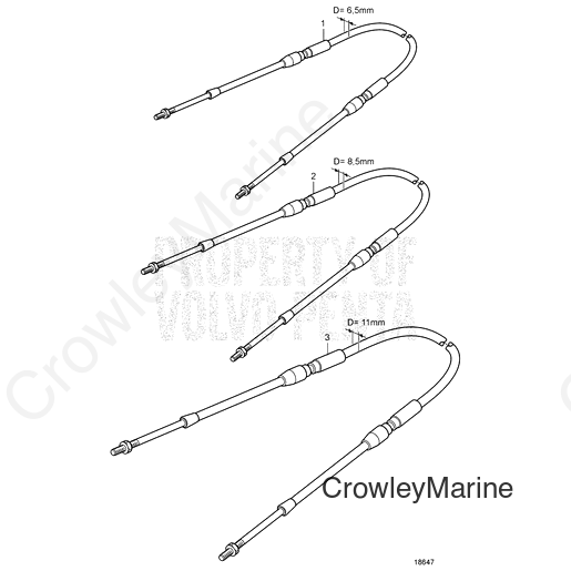 Control Cable (V2) - Volvo Penta (21633483)