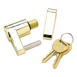 Seachoice Boat Trailer Hitch Coupler Lock with 2 Matching Keys, Solid Brass thumbnail-1