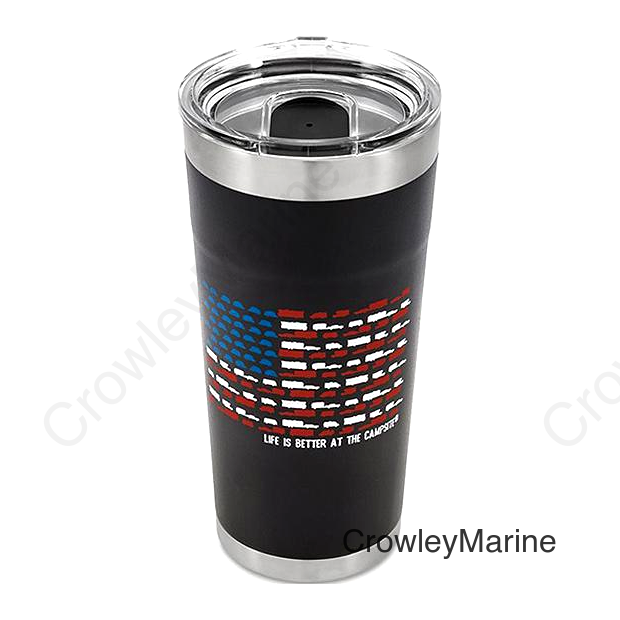 Camco 53065 US Flag Tumbler, 20 oz., Charcoal