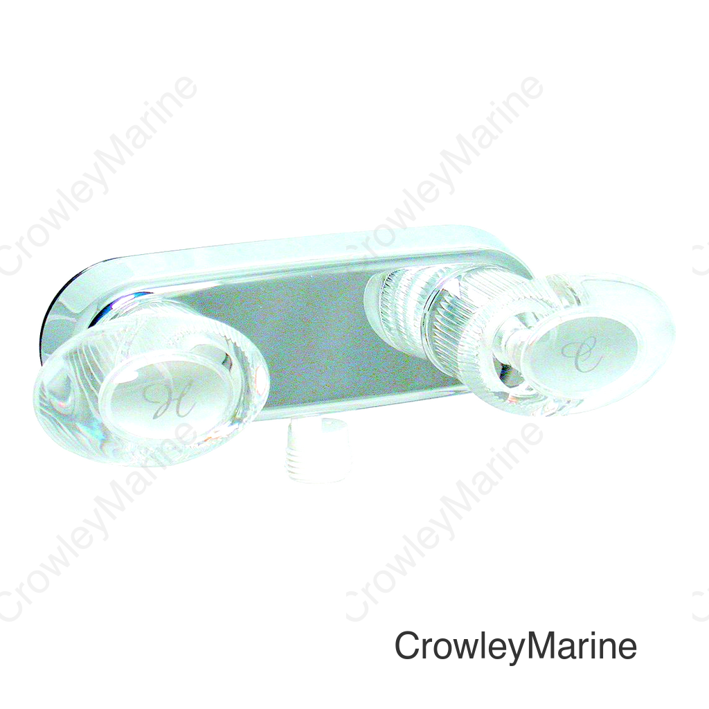Valterra Catalina PF223341 Chrome Finish 4" RV Shower Valve Faucet with Two Clear Acrylic Lever Handles