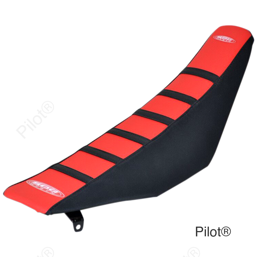 6-Ribbed Seat Cover - Black Ribs/Red Top/Black Sides