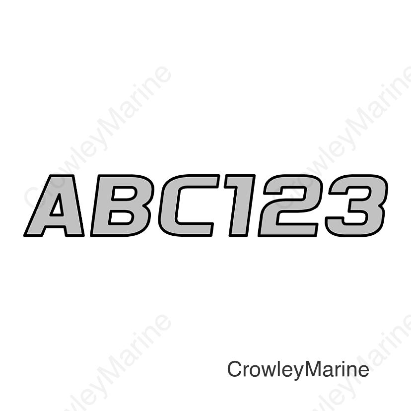 Hardline Series 700 Registration Kit, Solid Fill Colors With Black Outlines and Slanted European Font (Includes 4 Sets of 3" A-Z, 0-9)
