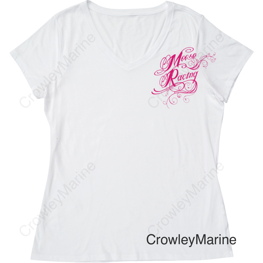 TEE WMN FLOURISH SCRIPT WHITE XL