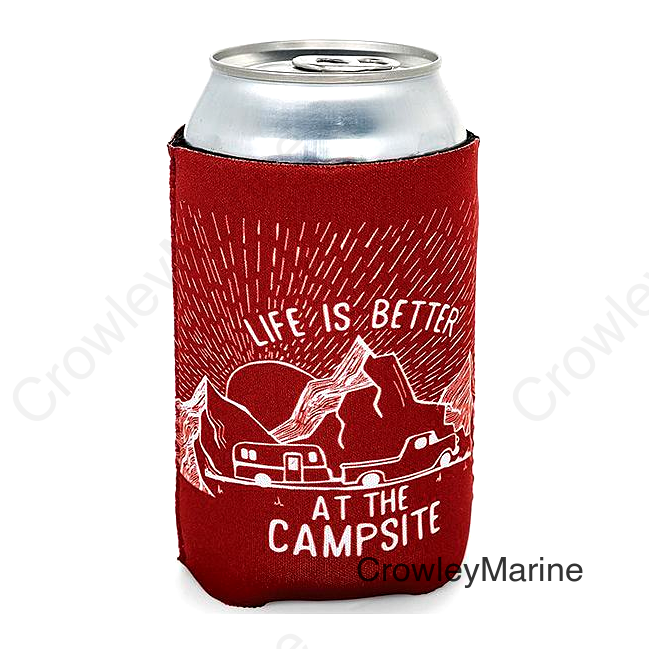 Camco 53248 Life Is Better At The Campsite Can Holder, Burgundy, Sunrise Better At Campsite