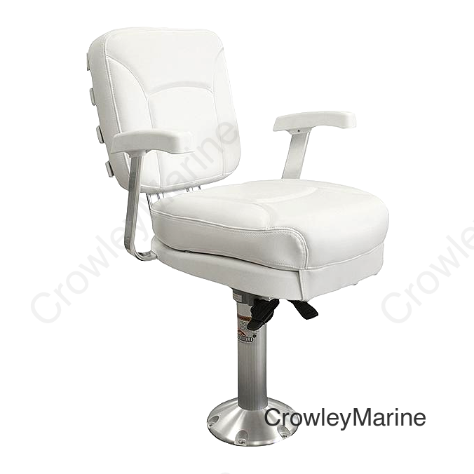 Springfield Ladder Back Chair Package, White (Includes Seat With Armrests and Cushions, Pedestal With Floor Base and Locking Slide/Swivel)