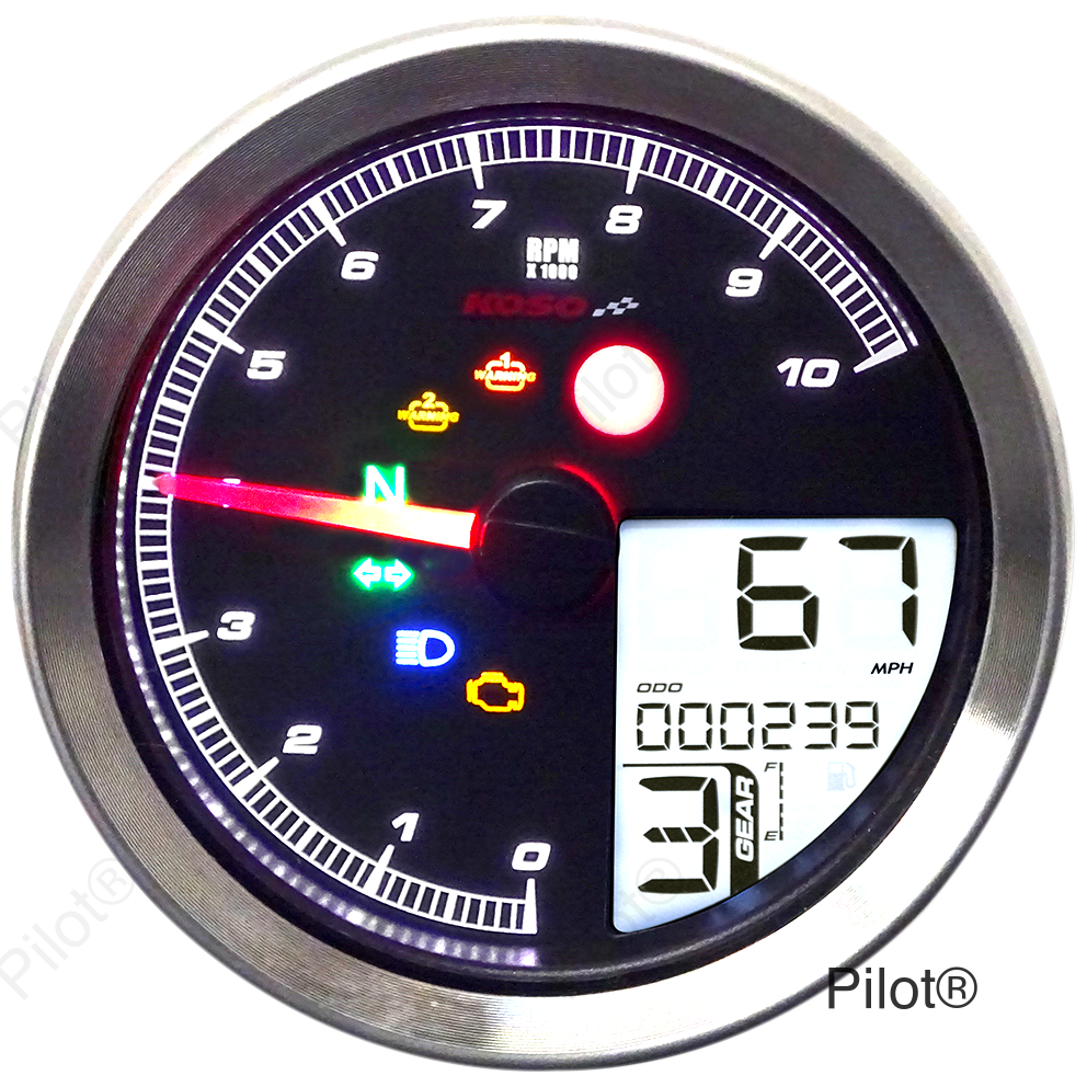 TNT-04 Multifunction Meter - Silver Bezel - 3.30" Diameter x 2.19" D