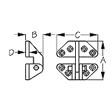 SeaDog 205280 Hatch Hinge | Investment Cast 316 Stainless Steel | #10 Fastener | 2-7/8" x 2-5/8" thumbnail-1
