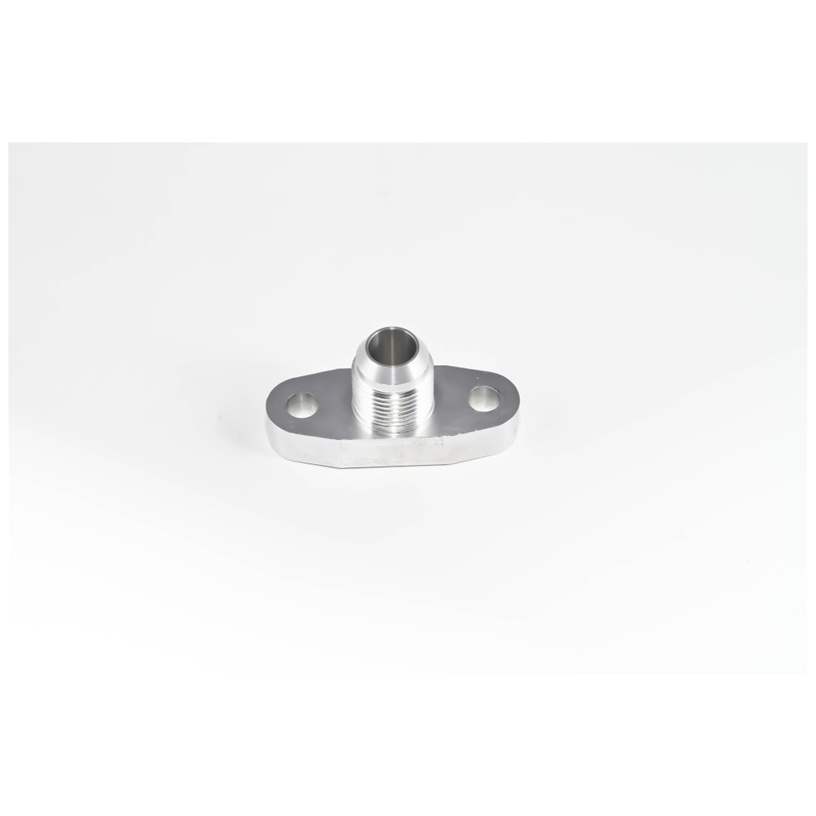 Torque Solution Billet Oil Drain Flange w/ Integrated -10 Flare: Universal T3/T4 & PTE Turbos